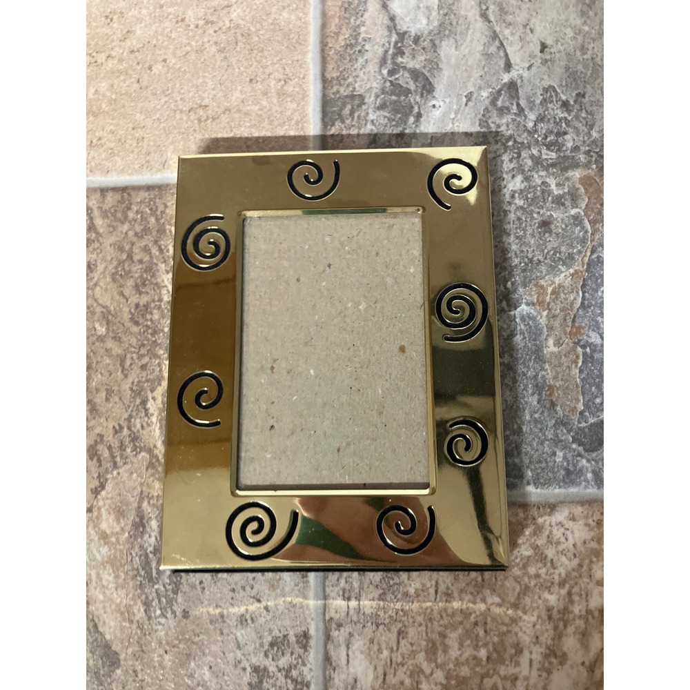 Vintage Gold Swirl Picture Frame 1997 HB Group Small Desktop Photo Display